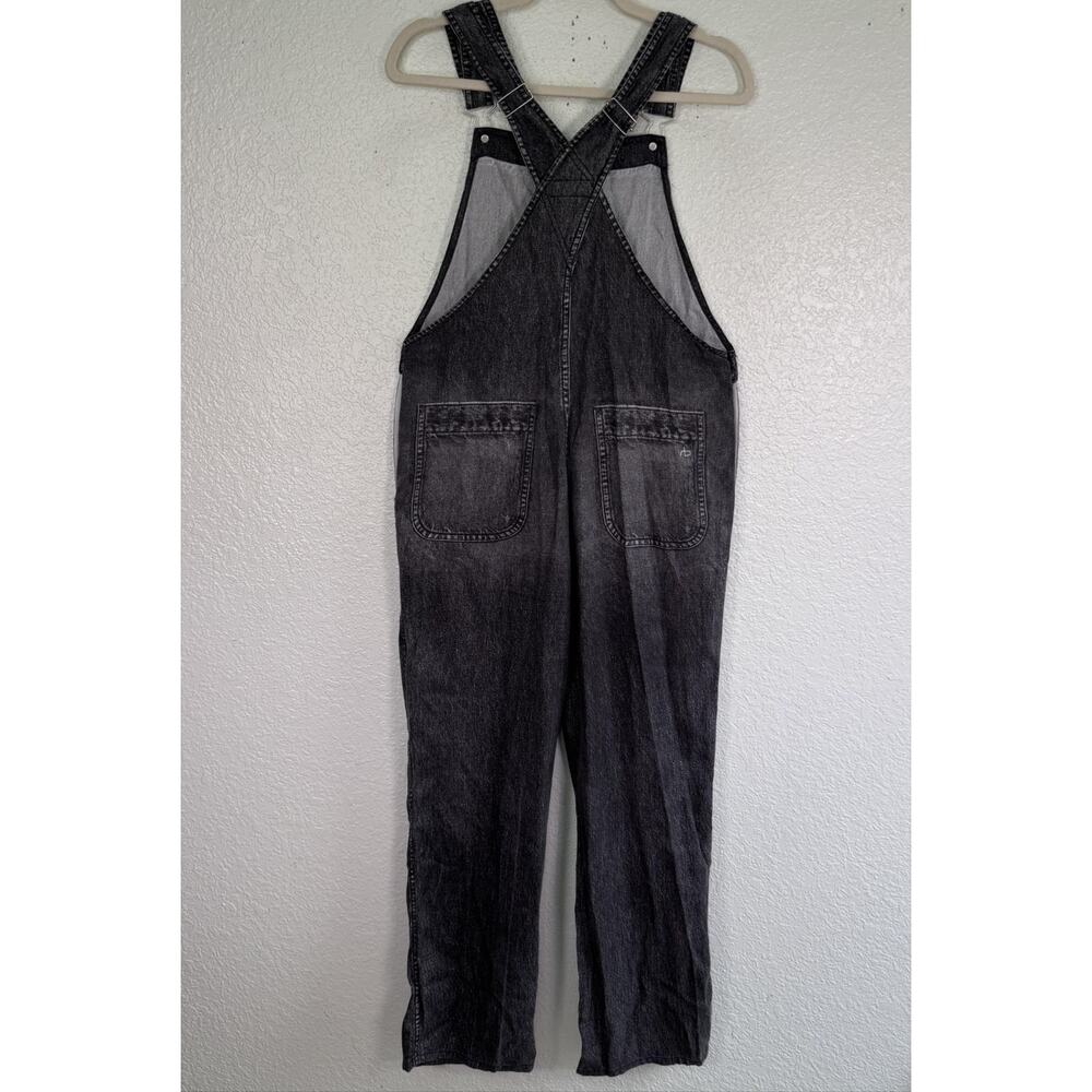 Rag & Bone Liquid Miramar Overalls Womens Small Faux Denim Cotton Terry Tencel - Picture 2 of 13